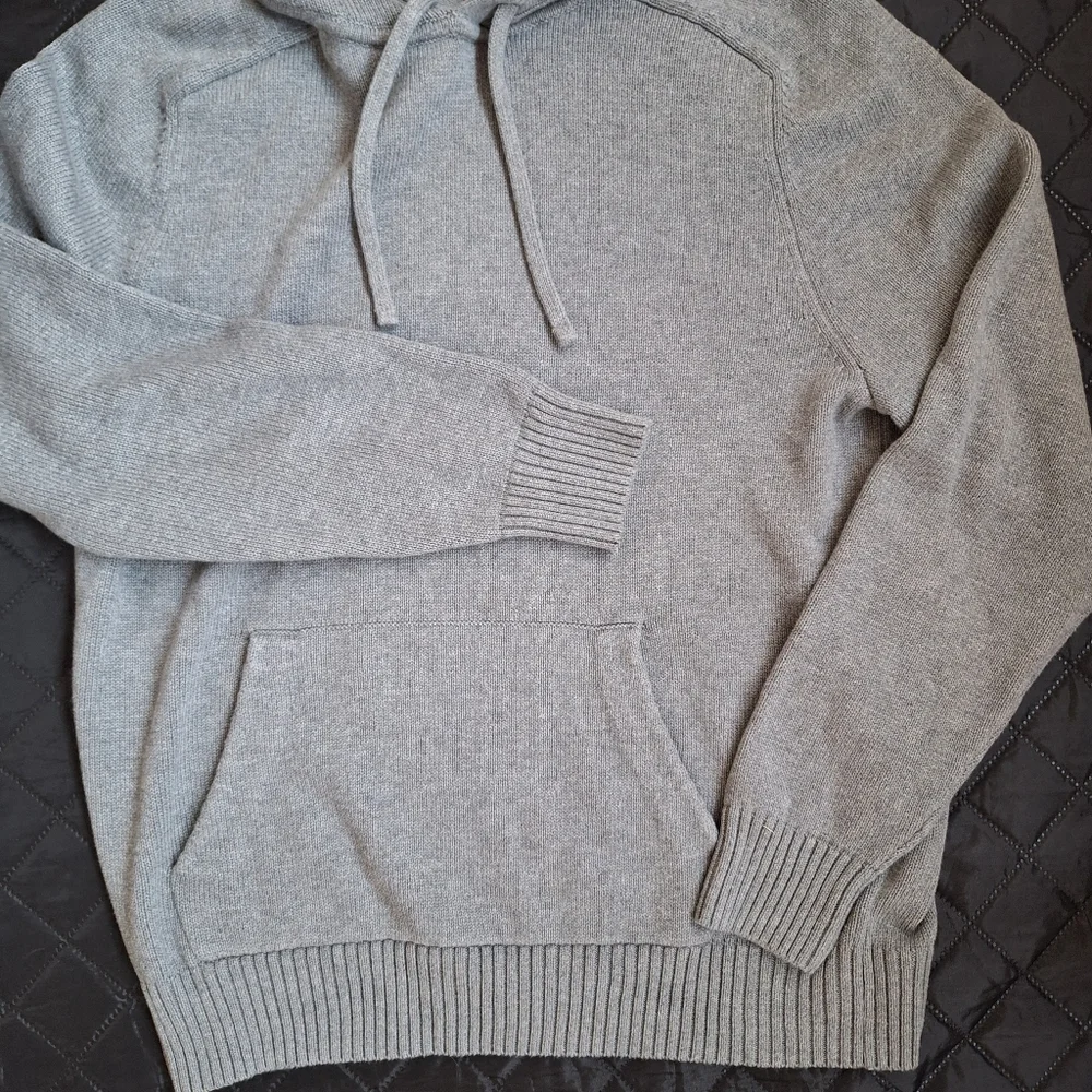 J.Crew Mens Heritage Cotton Hooded Sweater M Gray 100% Cotton Hoodie New No Tags